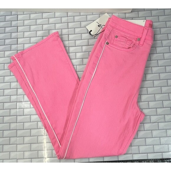 7 For All Mankind Pink Boot Cut Jeans - Picture 1 of 14